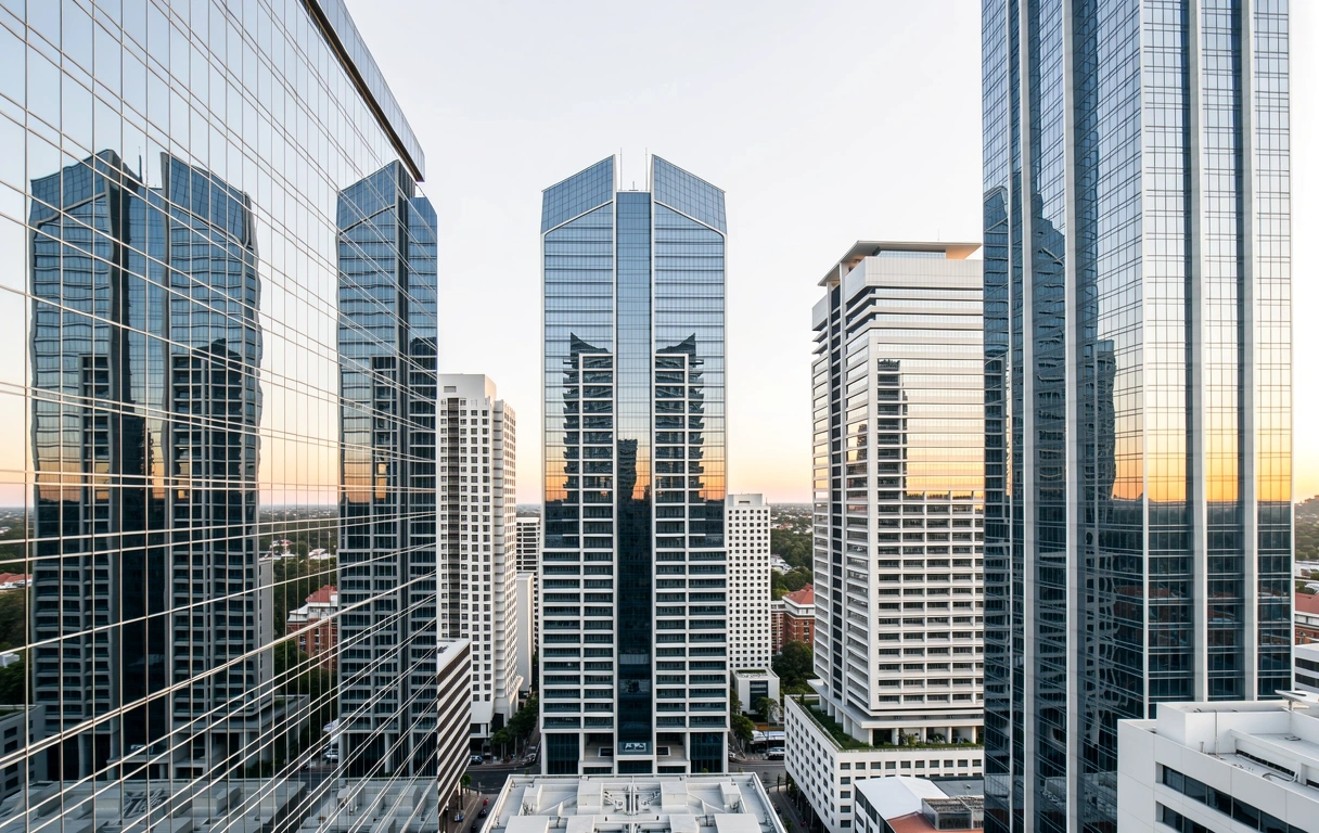 Brisbane financial district at dawn